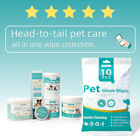 120 Counts, MEDUWEDU Eyes Wipes for Dogs & Cats Grooming Kit Care for Dogs and Cats, Prevent Tear Stains, Eye Debris