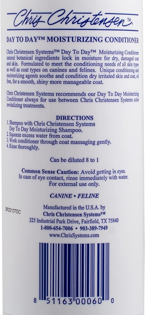 8 16oz Chris Christensen Day to Day Ultra Concentrated Dog Conditioner, Makes up to Bottles, Groom Like a Professional