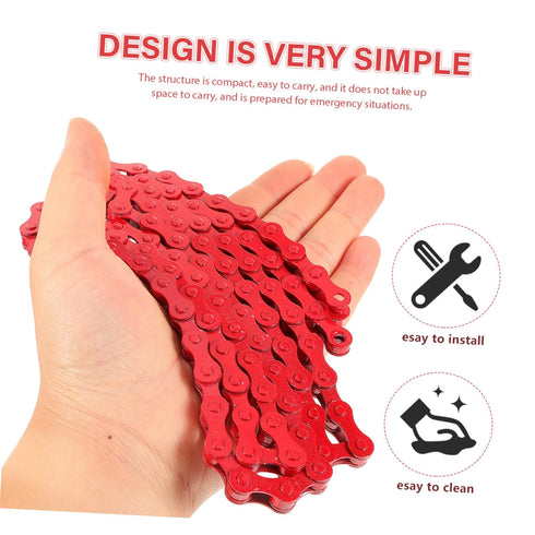 Toddmomy Red Bicycle Chain Accessories, Single Speed Bike Chain, Steel Road Vehicles