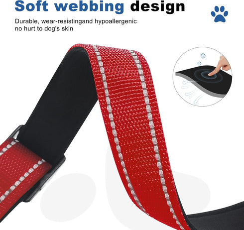 Reflective Martingale Dog Collars with Quick Release Buckle, Adjustable Soft Padded Breathable Nylon Collar for Small
