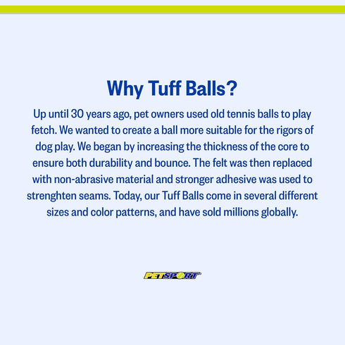 PetSport Mini Tuff Ball - Tennis Balls for Small Dogs, 1.5" (Pack of 2), Non-Toxic, Interactive Chew Toy
