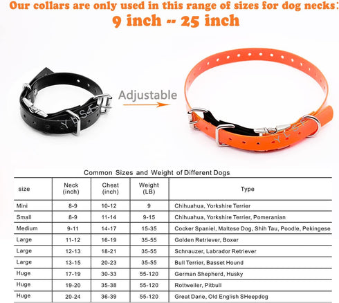 Quick Snap Bungee Dog Collar Strap with D Ring, Adjustable Durable Waterproof Replacement for Electronic Training