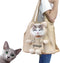 Bear-Shaped Pet Canvas Shoulder Bag, Khaki Bear-Large, Pet Out Bag for Dogs and Cats
