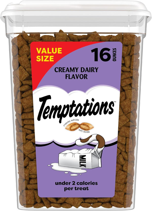 Temptations Cat Treats, Classic Crunchy and Soft Cat Treats, Creamy Dairy Flavor,