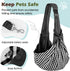 Pawaboo Dog Sling Carrier for Small Dogs, Reversible Hands Free Carrier Sling with Adjustable Strap and Safety Leash