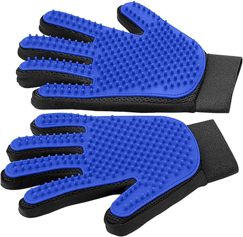 New Double-Sided Gloves for Cats and Dogs with Bath Massage,Deshedding Brush Glove, Five Fingers with 259 Silicone Needles,Effective in Removing Pet Floating Hair, Universal Both Hands Glove