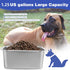 1.25 Gallons Large Dog Water Bowl, Stainless Steel Metal Dog Bowls, Large Capacity Pet Food Bowl Water Dish for Indoor and Outdoor Universal for Large & Giant Dogs 12.6''×8.7''×3.9''