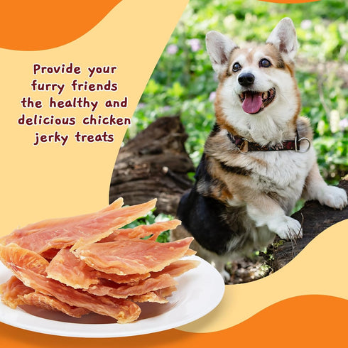 1.33lb Jungle Calling Jerky Dog Treats Made with Real Chicken Breast, Natural High Protein Healthy Snacks