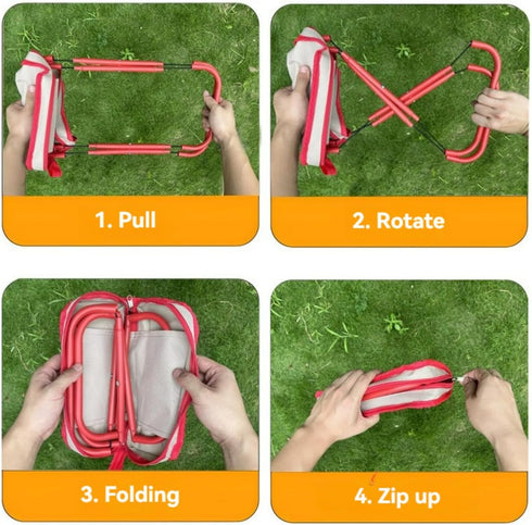 JWYTA Folding Stool Pencil Case Multifunctional Portable Outdoor Camping Chair and Handbag for Fishing Picnics