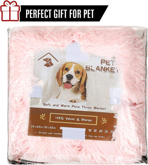 LOCHAS Luxury Fluffy Dog Blanket, Extra Soft Warm Sherpa Fleece Pet Blankets for Dogs Cats, Plush Faux Fur Throw