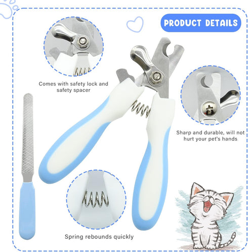 Trimmer 6 Set Chinchilla Pet Grooming Kit with Slicker Brush Bath Massage Glove Brush Pet Shedding Comb Nail Clipper