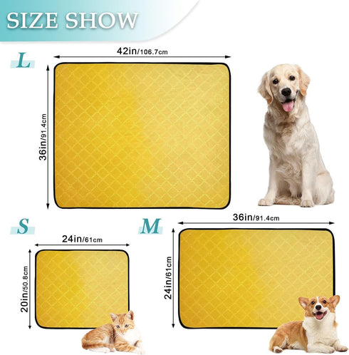 Zhirexin Lemon Yellow Washable Pee Pads for Dogs,Absorbent Reusable Puppy Pads Pet Training Pads for Whelping, Playpen