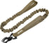 Bungee Dog Leash - Tactical Training Leash with 2 Control Handles, Quick Release Nylon Rope (Tan)