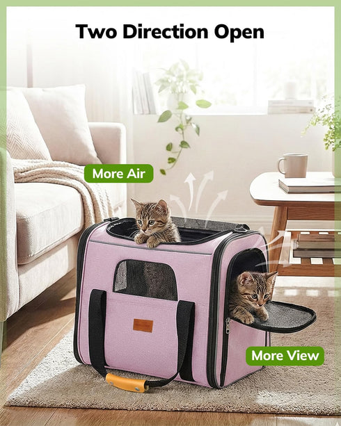 15lbs,with Morpilot Portable Cat Carrier - Soft Cat Carrier for Medium Cats and Puppy up to Dual-Sided Cushion, Secure