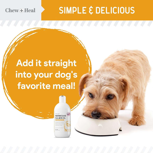 Norwegian Salmon Oil for Dogs - 8 oz Fish Oil for Skin and Coat - Contains Omega 3 Fatty Acids - Made in The USA