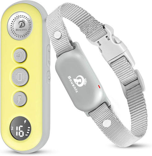 Bousnic Dog Shock Collar with Remote - Waterproof Rechargeable Training Collar for Dogs 10-120lbs