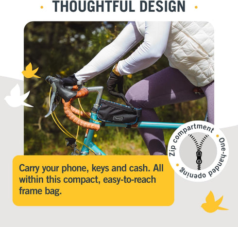 Po Campo Bike Phone Bag – Tussey Phone Holder for Bicycles, Waterproof Fabric Top Tube Bag for Cycling