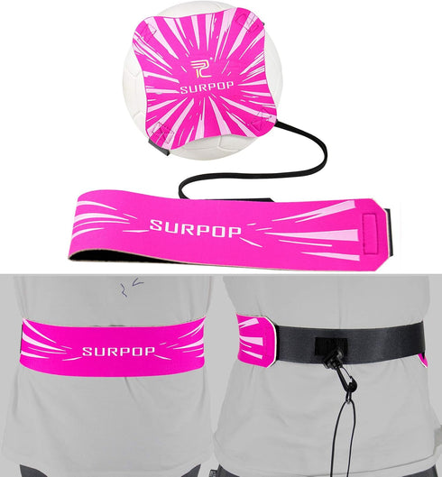 Soccer/Volleyball/Rugby Trainer, Football Kick Throw Solo Practice Training Aid, Adjustable Waist Belt