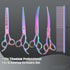 7.0in Set, 6 1 Titanium Professional Pet Grooming Scissors GEMEK in Straight & Thinning & Upwards Curved & Downwards