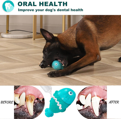 Dog Chew Toys for Aggressive Chewers - Indestructible Tough Squeaky Toys for Large Dogs, Super Chewer, Heavy Duty