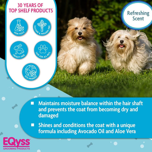 EQyss Avocado Mist Pet Spray Conditioner - Weightless Leave-in Spray for Dogs, Cats, Reduces Shedding, USA Made