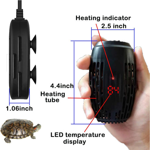 75Watt Aquarium Heater with External Temperature Controller for Fish Tank, Turtle, Betta