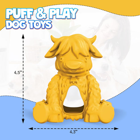 Yeti Puff and Play Dog Toy - Interactive Nuggets Treats Dispenser Puzzle for Light to Moderate Chewers