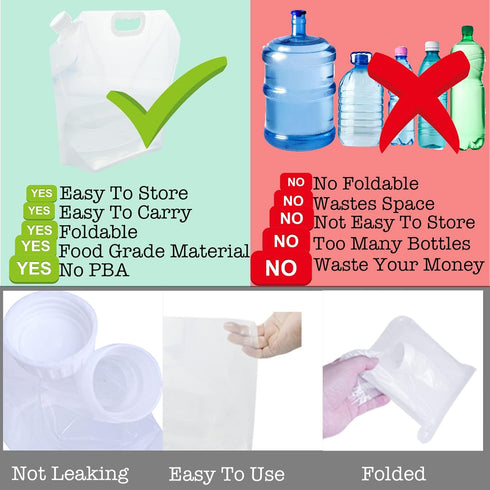 WMXWAN 21 (8 2.6 Gallons pcs, Gallons Each), Water Storage Containers, Foldable Water Bag, BPA-Free, Premium