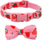 azuza Lovely Pink Dog Collar with Bowtie for Small Dogs