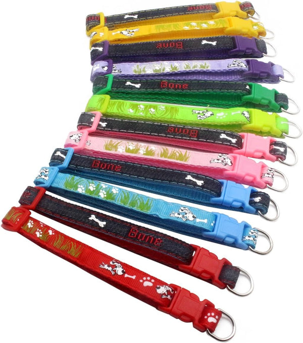 YOY 12 pcs/Set Soft Nylon Puppy Whelping ID Collars - Adjustable Washable Baby Dog ID Bands for Breeders