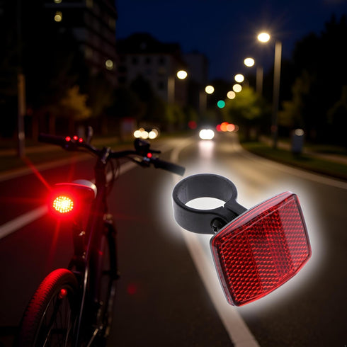 WsjiaboFux Red Bike Rear Safety Warnning Reflector Safety Bike Rear Reflector Light Back Reflective Boards Night Riding
