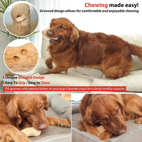 Willjoy 2-Pack Tough Dog Toys for Aggressive Chewers, Pine Wood and Nylon for Large Dogs