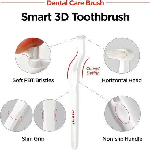 1ea JAYU PET Dental Care Brush (Soft Bristles) - Dog Toothbrush, Cat Toothbrush, Dental Care for Kitten and Small Dogs