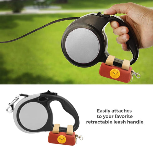 1 Dog Poop Bag Holder Zippered Pouch, Portable Dog Poop Bag Dispenser with Metal Clip, Fashion Color Matching Canvas