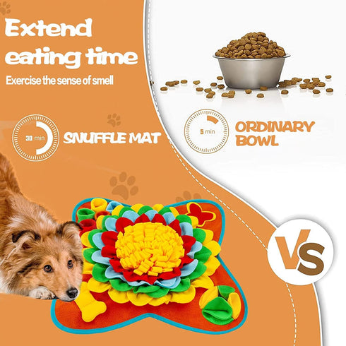 Tesitehi 25"x 25" Snuffle Mat for Dogs, Activity Feeding Mat for Small and Medium Pets, Interactive Feed Game