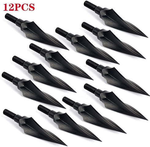 GPP 12pcs Keened Up Screw-in Twisted 3 Blades Broadheads, 125 Grain for Traditional Hunting