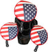 USA Patriot Golf Zipper Head Covers for Driver, 1, 3, 5 Fairway Woods, Neoprene Style, Fits All Clubs
