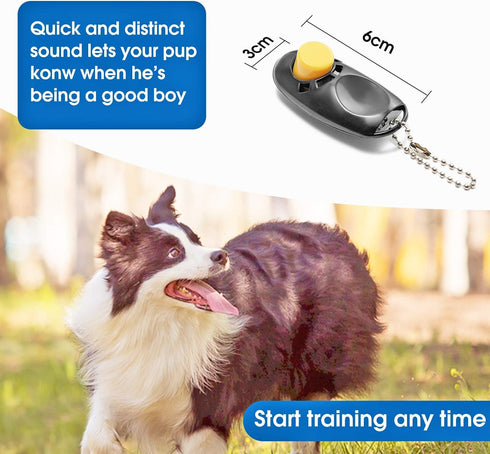 BAAPET Long Dog Training Leash with Clickers for Small, Medium and Large Dogs or Cats (15 Feet, Black)