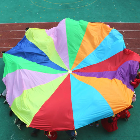mifasuo 6ft 10ft 12ft 16 16ft 20ft (20ft 28 Kids Play Rainbow Parachute with Handles Tent Game for Children Gymnastics