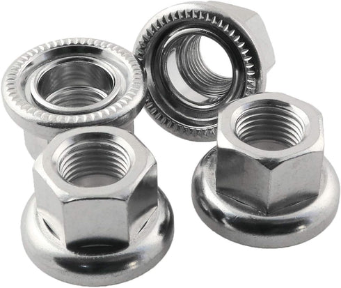 ZRM&E 4pcs M10 Bicycle Wheel Axle Nuts, 10mm Rear Wheel Screw, Nonslip Shaft for Mountain Bike and Road Vehicle