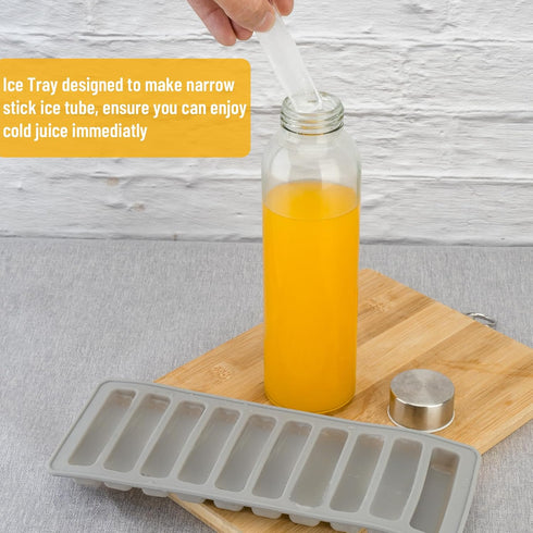 18 oz, 100% Set 6 Zukro Glass Juice Bottles with Lids for Juicing Reusable Clear Glass Water Bottles with Stainless