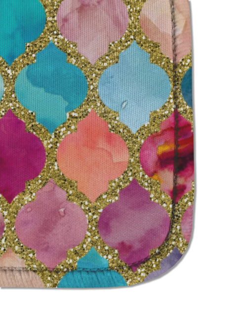 Personalized Glitter Moroccan Watercolor Hand Sanitizer & Keychain Holder - Large