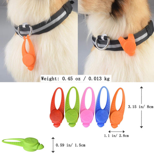 5-Pack LED Light Up Dog Collar Light, Waterproof Pet Safety Strobe Lights for Large Medium Small Dogs at Night