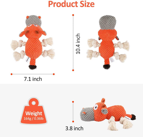 IOKHEIRA Indestructible Dog Plush Toy for Large Aggressive Chewers, Durable Chewing Toys