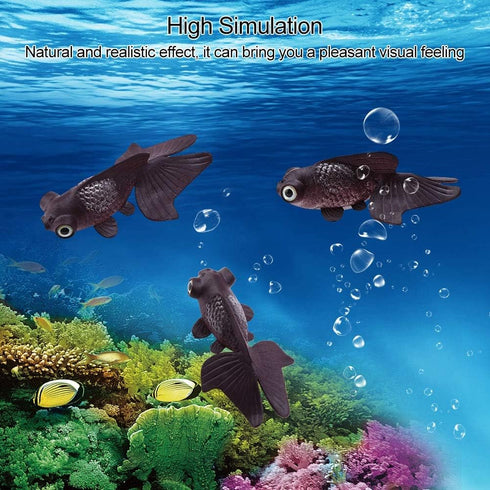 Zerodis Fish Decoration, Artificial Silicone Funny Small Fish Design Shape Aquarium Water Ornament for Fish(Brown Goldfish)