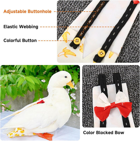 QBLEEV Pet Cole Duck Diapers for Baby Ducks, Chicken Diapers for Real Hens, Fashionable Duckling Nappy Poultry Cloth