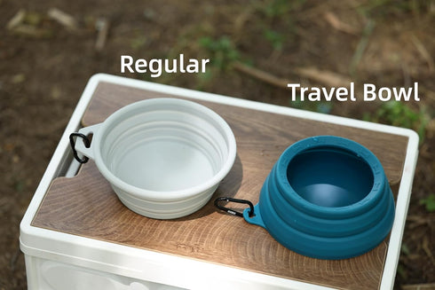 OHMO-Collapsible Dog Water Bowl, Anti Tip Over No Spill from Car Movement, 24oz Medium, Peacock Blue