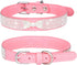 Rhinestone Dog Collar, Cute Dazzling Soft Suede Leather with Crystal Diamond for Small Dogs (S, Pink-2)