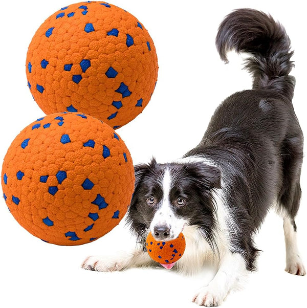 Dog Balls Toys for Aggressive Chewers, Indestructible Bouncy Floating Balls for Fetch, Durable Rubber (2 Pack)
