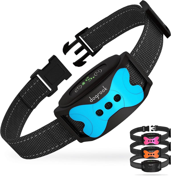 DogRook Smart Dog Bark Collar, No Shock Training Collar with Beep & Vibration, Rechargeable for All Dog Sizes